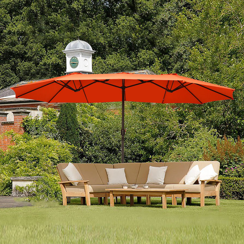 15 Ft Patio Umbrella Outdoor Umbrella with Crank and Base