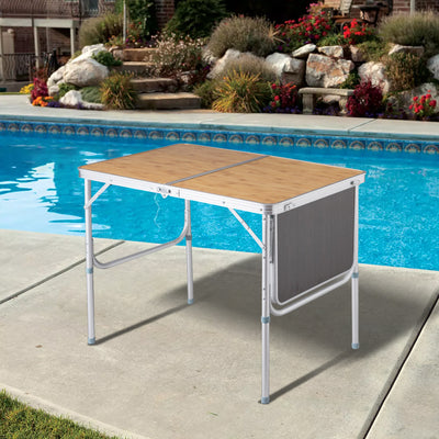 Aluminum Folding Picnic Camping Table with MDF Table Top