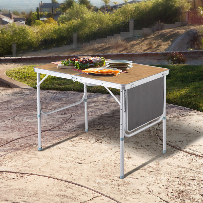 Aluminum Folding Picnic Camping Table with MDF Table Top