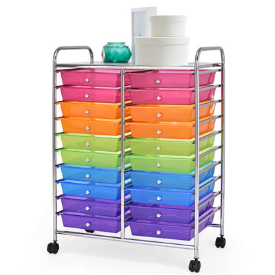 20 Drawers Rolling Storage Cart Studio Organizer