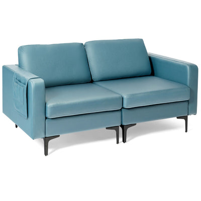 Modern Loveseat Sofa Couch with Side Storage Pocket