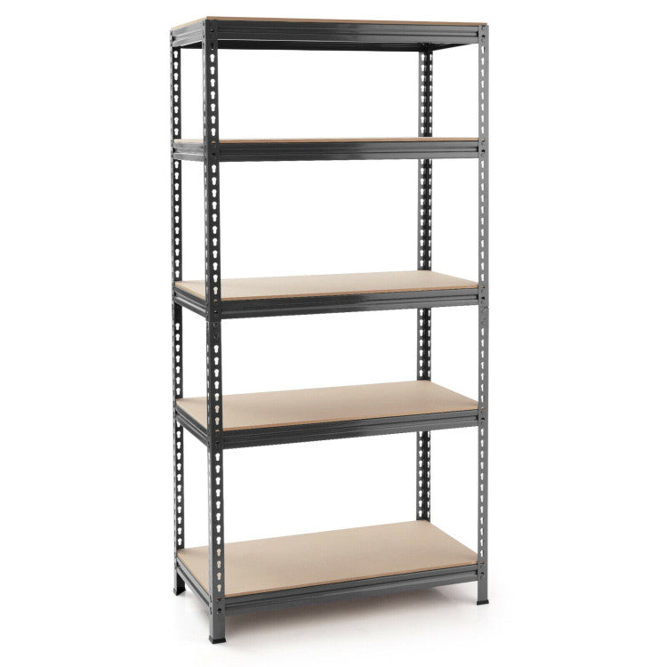 5-Tier Steel Storage Shelve for Home Office Garage--Gray