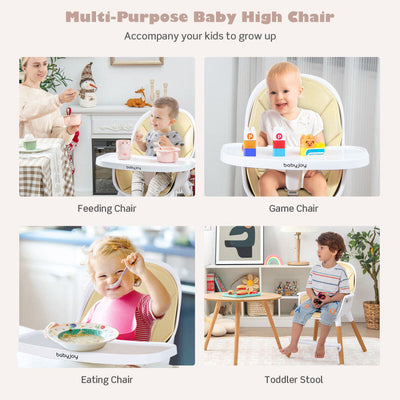 4-in-1 Convertible Baby High Chair Infant Feeding Chair with Adjustable Tray