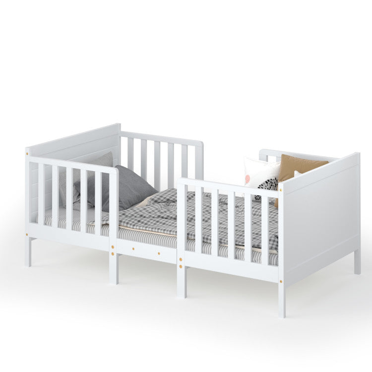 2-in-1 Convertible Toddler Bed with Guardrails