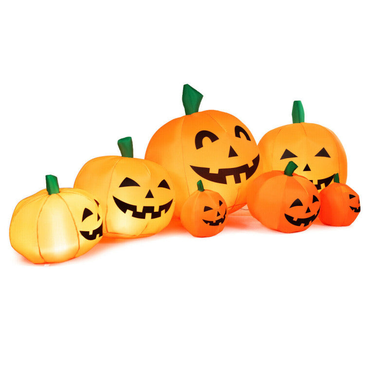 7.5 Feet Halloween Inflatable 7 Pumpkins Patch with LED Lights