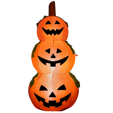 5.2 ft 3-Pumpkin Stack Halloween Inflatable with Internal LED Bulbs and Waterproof Fan