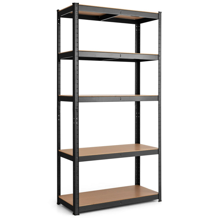 Adjust 30 x60 Inch 5 Level Garage Tool Shelf Storage--Black