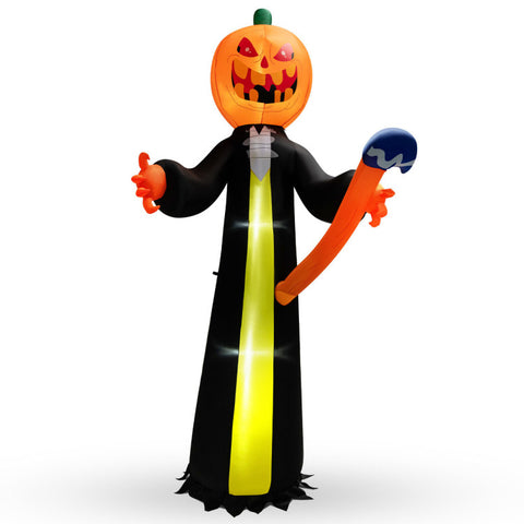 10 Feet Halloween Inflatable Pumpkin Ghosts with Built-in LEDs