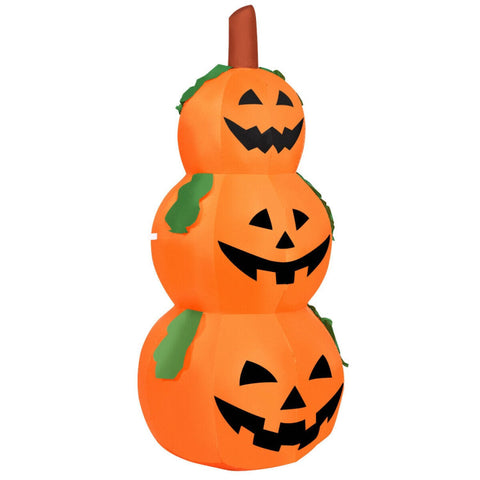 5.2 ft 3-Pumpkin Stack Halloween Inflatable with Internal LED Bulbs and Waterproof Fan