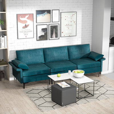 Large 3-Seat Sofa Sectional with Metal Legs for 3-4 people