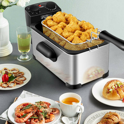 3.2 Quart Electric Stainless Steel Deep Fryer with Timer