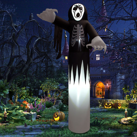 12 Feet Inflatable Halloween Skeleton Decoration with LED Lights