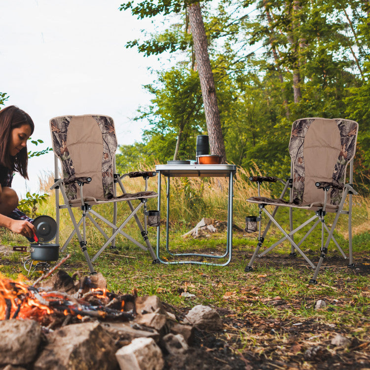 Portable Camping Chair with 400 LBS Metal Frame and Anti-Slip Feet