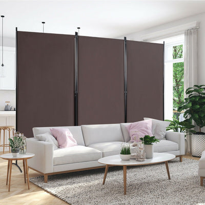 6 Feet 3 Panel Room Divider with Durable Hinges Steel Base