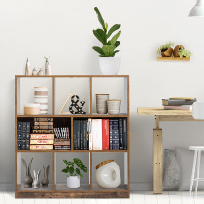 Open Compartments Industrial Freestanding Bookshelf for Decorations