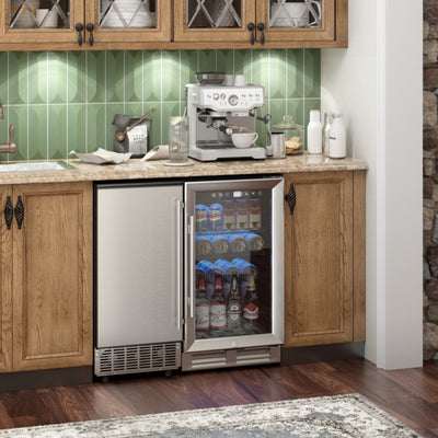 115V Free-Standing Undercounter Built-In Ice Maker with Self-Cleaning Function