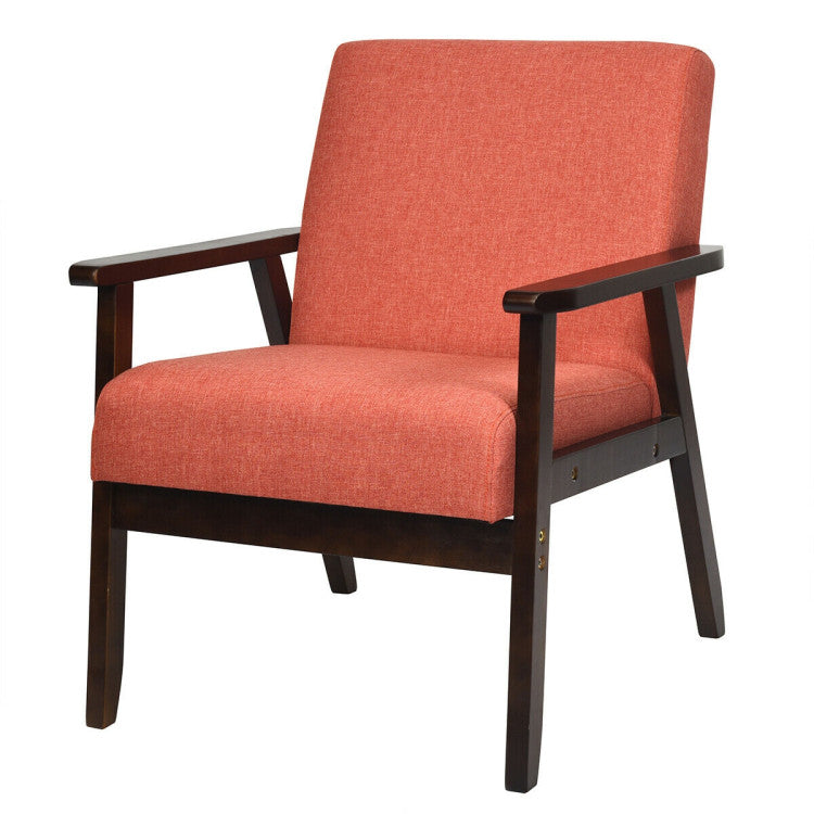 Mid-Century Retro Fabric Accent Armchair for Living Room