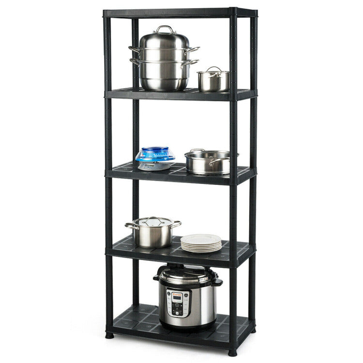 5-Tier Storage Shelving Freestanding Heavy Duty Rack in Small Space or Room Corner