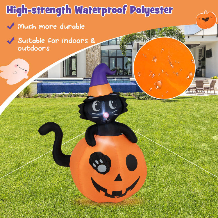 5 Feet Inflatable Halloween Pumpkin with Witch&