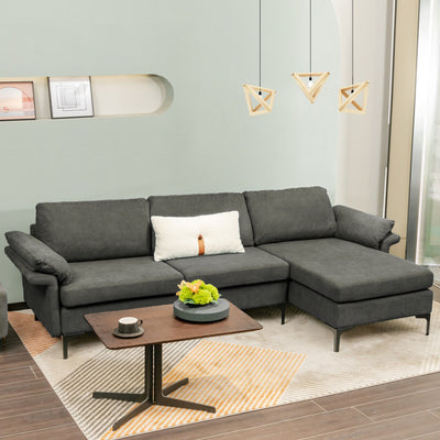 Extra Large L-shaped Sectional Sofa with Reversible Chaise