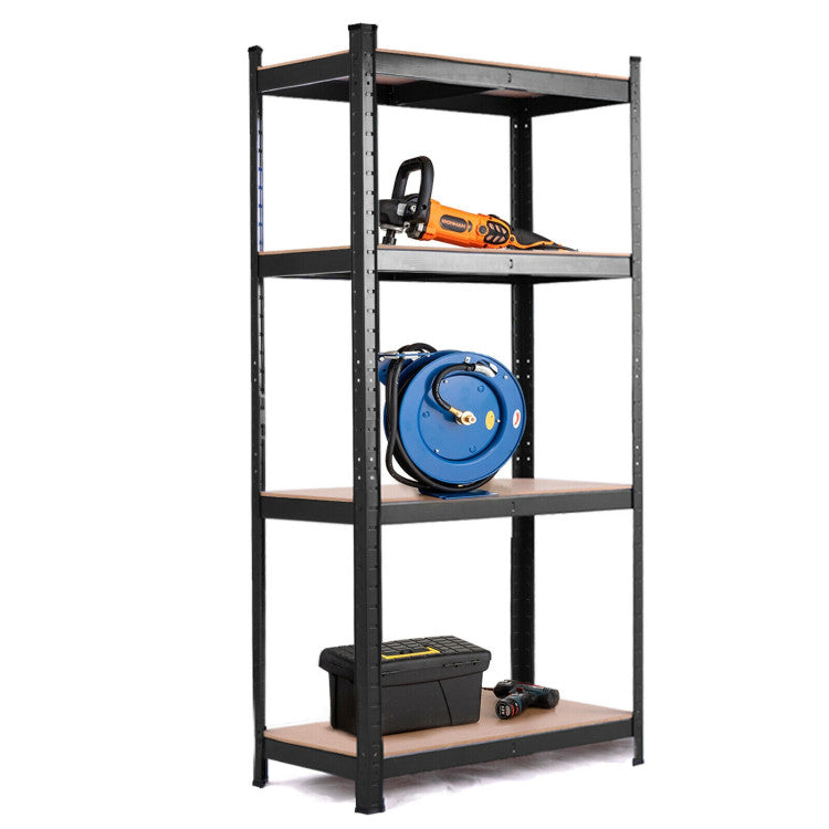 Adjustable Heavy Duty 4 Level Garage Tool Shelf Storage--Black