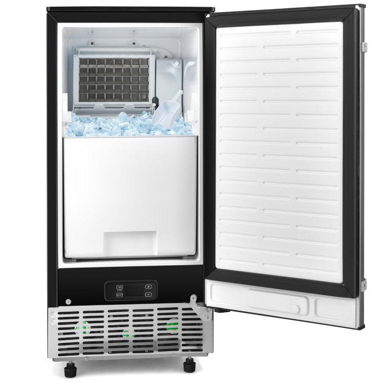 115V Free-Standing Undercounter Built-In Ice Maker with Self-Cleaning Function