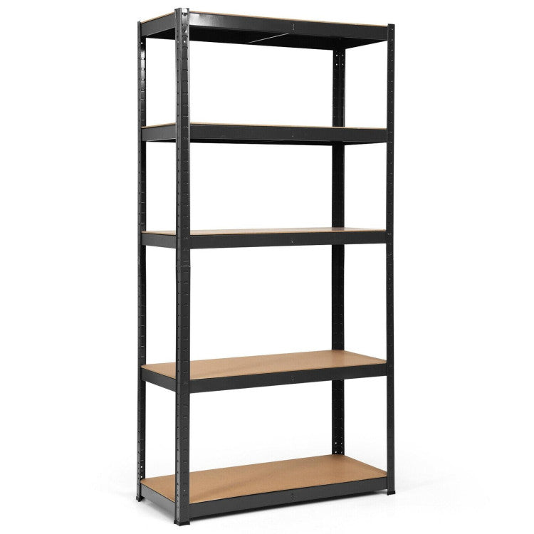 72 Inch Storage Rack with 5 Adjustable Shelves for Books Kitchenware--Black