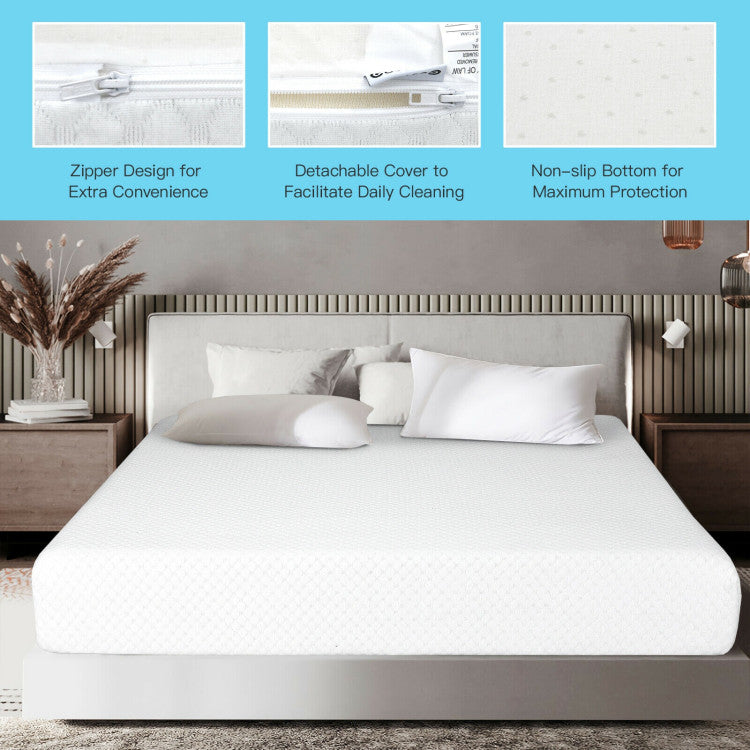 10 Inch Air Foam Pressure Relief Bed Mattress with Jacquard Soft Cover--King Size