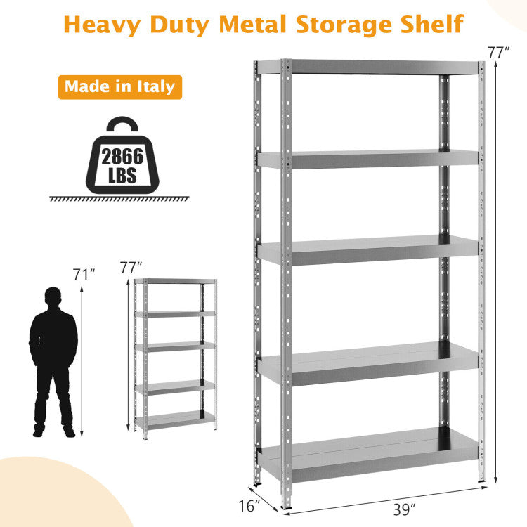 5-tier Metal Adjustable Garage Storage Utility Rack