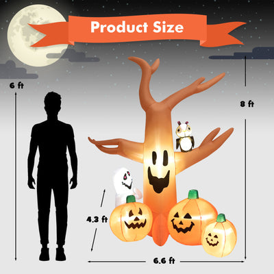 8 Feet Halloween Inflatable Dead Tree with LED Lights