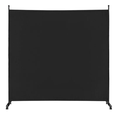 6 Feet Single Panel Rolling Room Divider with Smooth Wheels