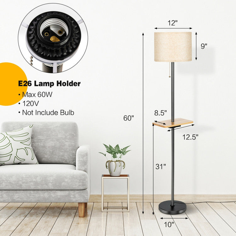 Modern Floor Lamp with Tray Table