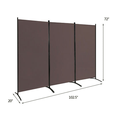 6 Feet 3 Panel Room Divider with Durable Hinges Steel Base