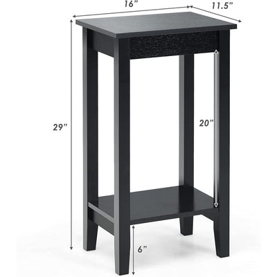 Set of 2 Versatile 2-Tier End Tables with Storage Shelf