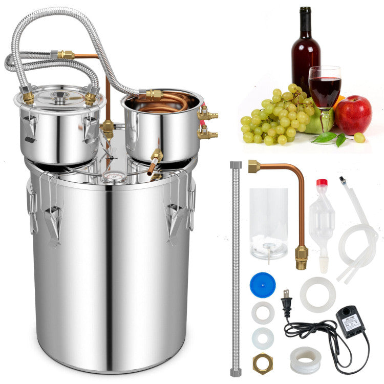 10 Gal Alcohol Still with Built-in Thermometer for Whiskey Beer