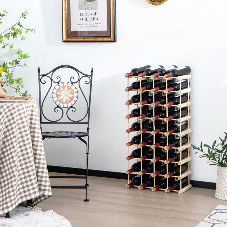 36-Bottle Wooden Wine Rack for Wine Cellar