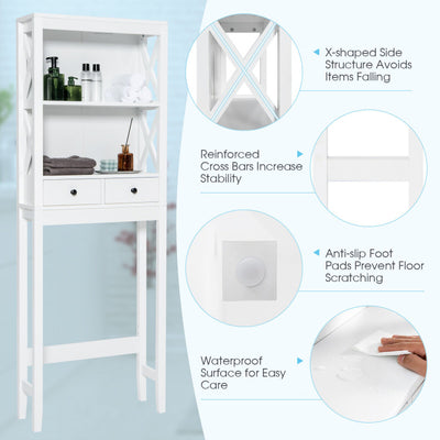 Toilet Space Saver Bathroom Organizer Storage Shelf with Drawers