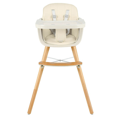 3 in 1 Convertible Wooden Baby High Chair with Cushion