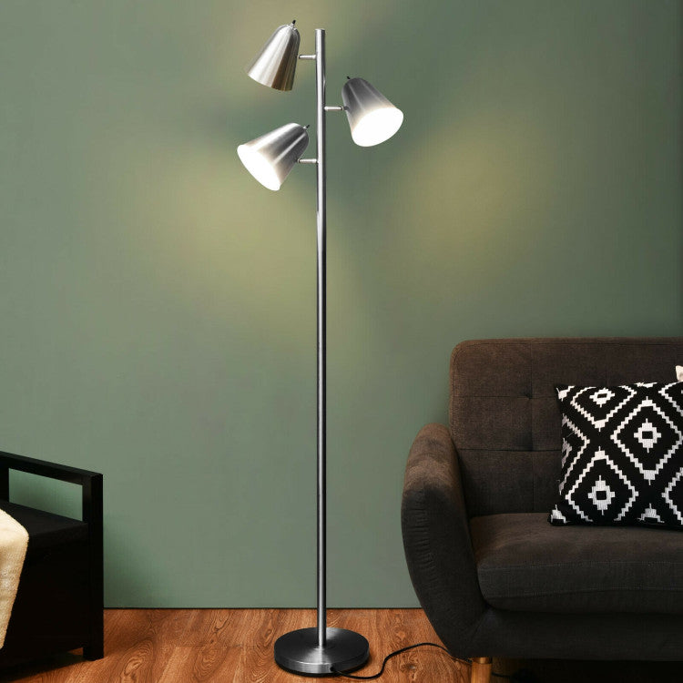 64 Inch 3-Light LED Floor Lamp Reading Light for Living Room Bedroom