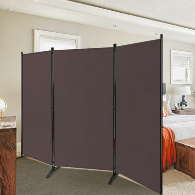 6 Feet 3 Panel Room Divider with Durable Hinges Steel Base