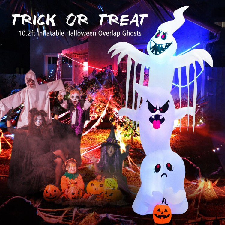 6 Feet Halloween Inflatable Ghost Quick Blow up Halloween Decor with LED Lights