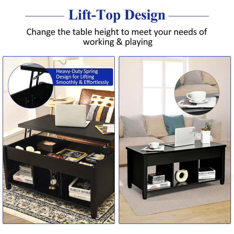 Lift Top Coffee Table with Hidden Storage Compartment