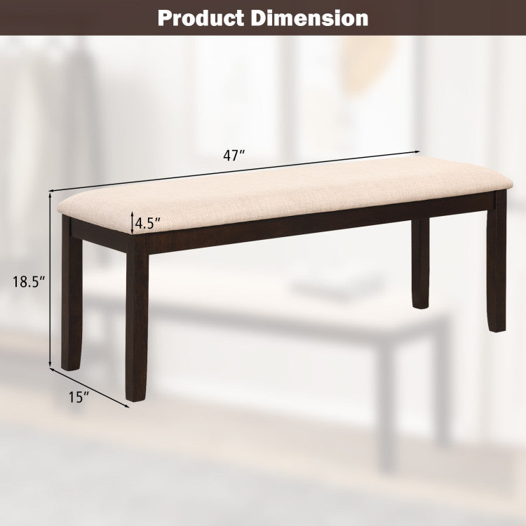 Upholstered Ottoman Bench with Padded Cushion