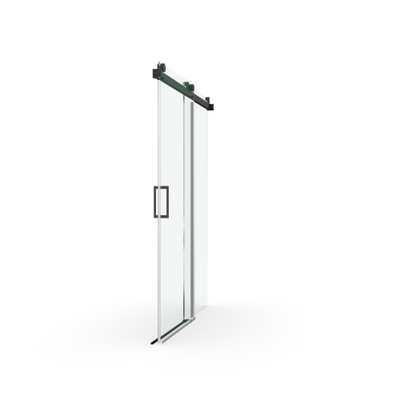 56 to 60 in. W x 76 in. H Sliding Frameless Soft-Close Shower Door with Premium 3/8 Inch (10mm) Thick Tampered Glass in Matte Black