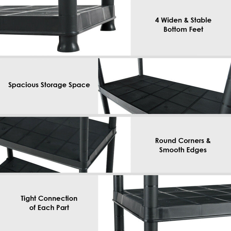 5-Tier Storage Shelving Freestanding Heavy Duty Rack in Small Space or Room Corner