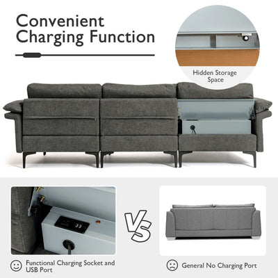 Extra Large L-shaped Sectional Sofa with Reversible Chaise