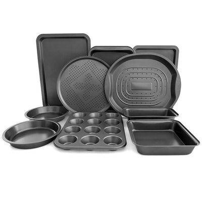 10 Pieces Nonstick Bakeware Set Baking Roasting Cake Pans