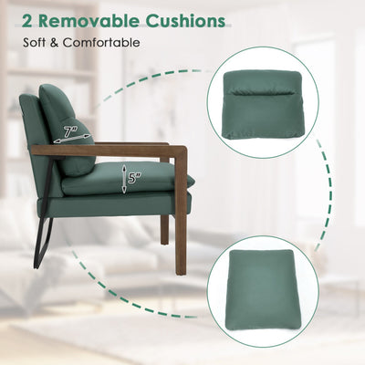 Single Sofa Chair with Extra-Thick Padded Backrest