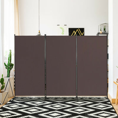 6 Feet 3 Panel Room Divider with Durable Hinges Steel Base