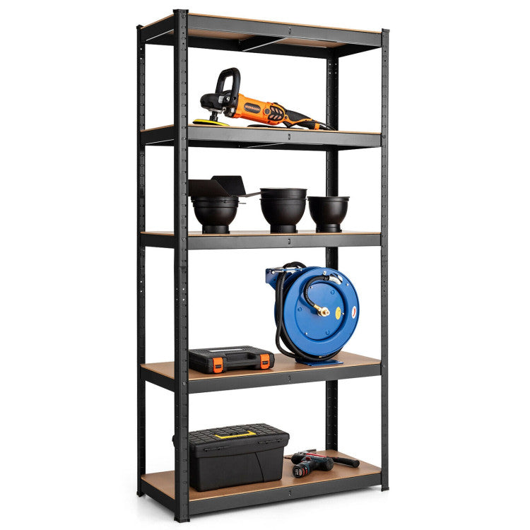 35.5 x 71 Inch Adjustable 5-Layer 2000 lbs Capacity Tool Shelf--Black